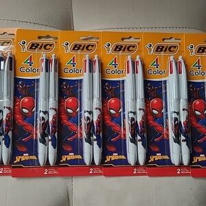 BIC 4-Color Spider-Man Multi-Color Ballpoint Pen - White 6 Sealed Packs